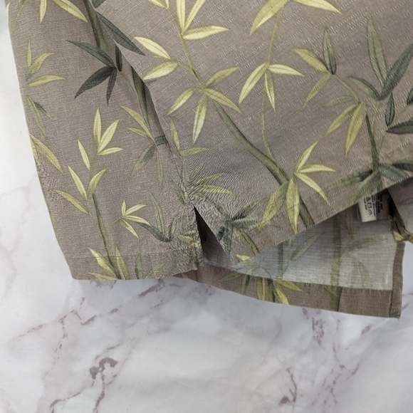 Jamaica Jaxx Shirt XL Men Silk Button Up Short Sleeve Bamboo Leaf Tropic… - Picture 11 of 15